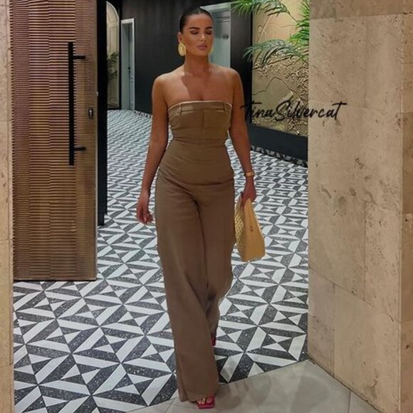 Zara Pants - BLOGGER'S FAVE! Zara Beige Jumpsuit NWT